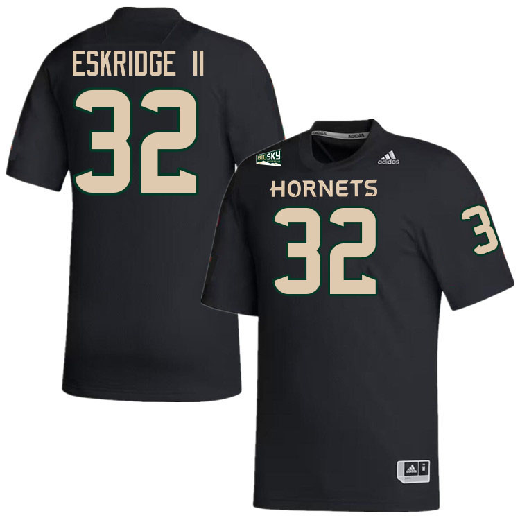 Sacramento State Hornets #32 Matthew Eskridge II College Football Jerseys Stitched-Black